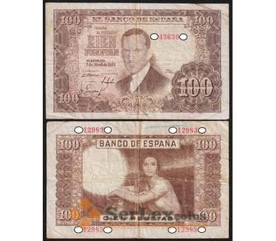 Банкнота Испания 100 песет 1953 Р145 F арт. 39970