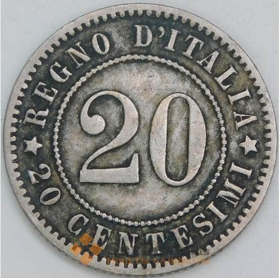 Италия 20 чентезимо 1894 КМ28 VF арт. 38356