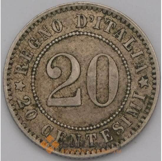 Италия 20 чентезимо 1894 КМ28 VF арт. 38356