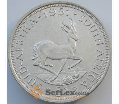 Монета Южная Африка ЮАР 5 шиллингов 1951 КМ40.2 AU Серебро (J05.19) арт. 17331