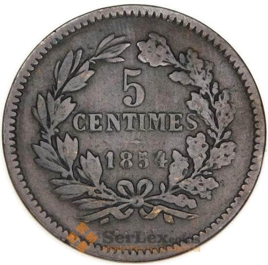 Люксембург 5 сантимов 1854 КМ22 VF арт. 39313