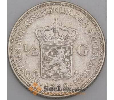 Монета Нидерланды 1/2 гульдена 1929 КМ160 XF арт. 40290