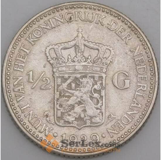 Нидерланды монета 1/2 гульдена 1929 КМ160 XF арт. 40290