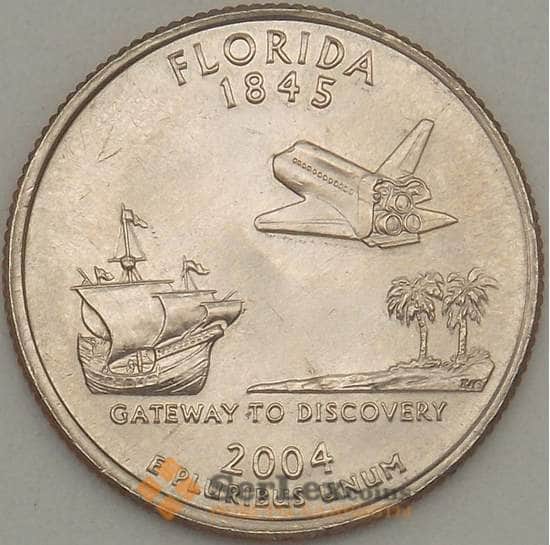 США 25 центов 2004 D КМ356 UNC Флорида (J05.19) арт. 17797