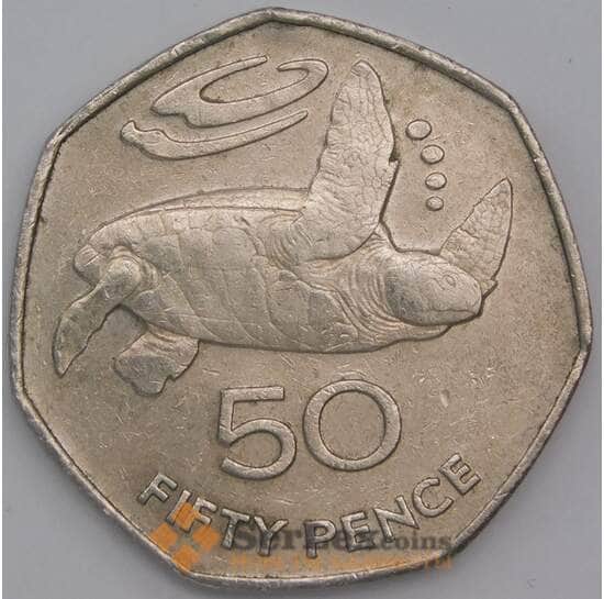 Святая Елена и Вознесения монета 50 пенсов 1984 КМ5 XF арт. 6542