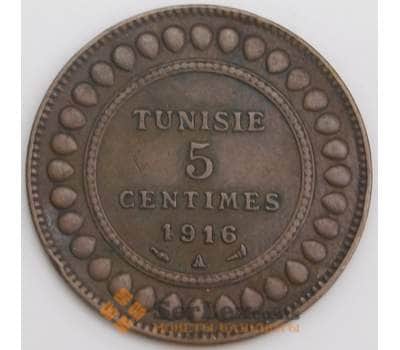 Тунис монета 5 сантимов 1916 КМ235 ХF арт. 45935
