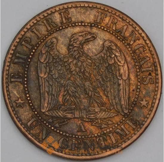 Франция монета 1 сантим 1862 А КМ826 XF арт. 44696