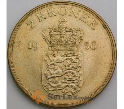 Дания монета 2 кроны 1956 КМ838 aUNC  арт. 49508