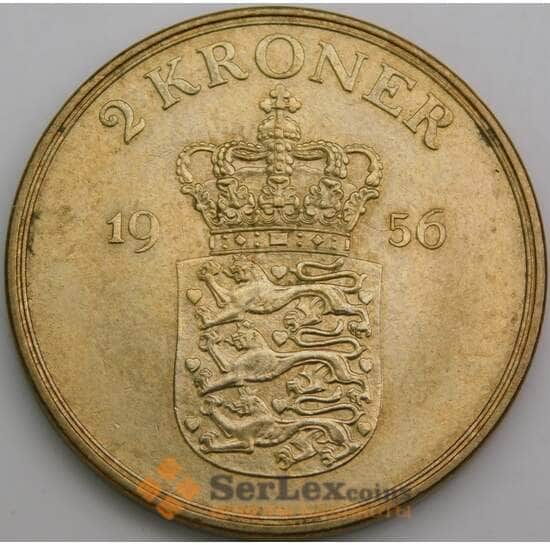Дания монета 2 кроны 1956 КМ838 aUNC  арт. 49508