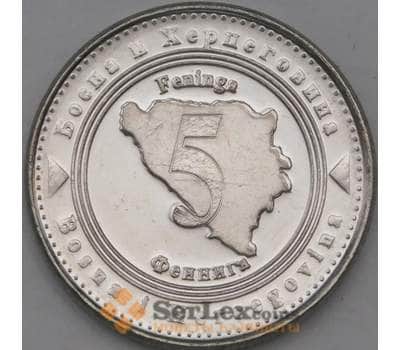 Монета Босния и Герцеговина 5 феннигов 2005 КМ121 UNC арт. 22145