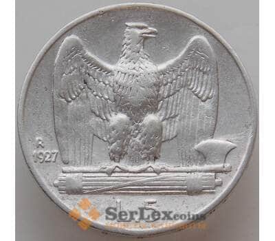 Монета Италия 5 лир 1927 КМ67.1 VF+ Виктор Эммануил III арт. 13238