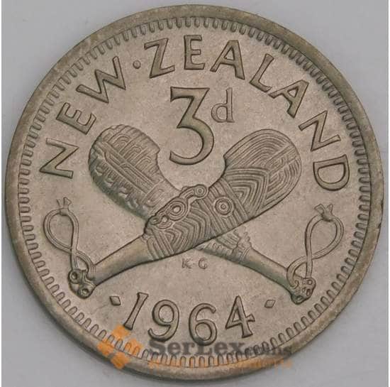Новая Зеландия 3 пенса 1964 КМ25.2 UNC арт. 40062
