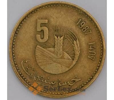 Марокко монета 5 сантимов 1987 Y83 VF арт. 44874