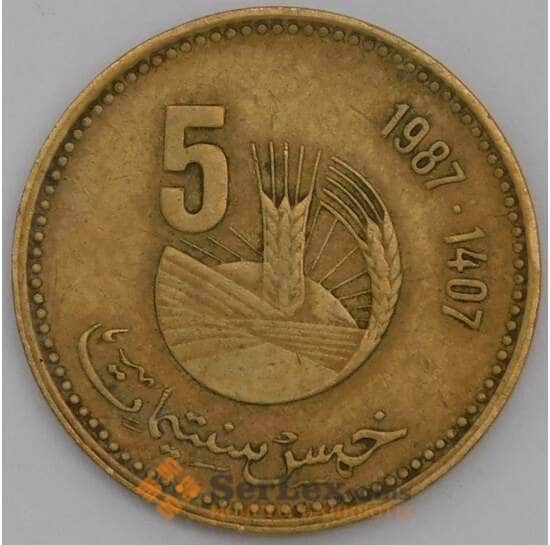 Марокко монета 5 сантимов 1987 Y83 VF арт. 44874