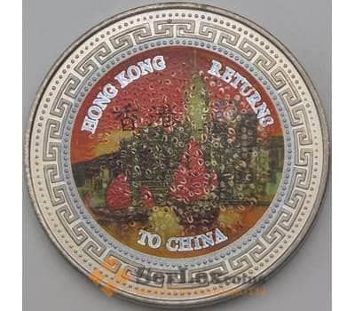 Гонконг 1 доллар 1997 эмаль Возвращение Китай UNUSUAL арт. 28965