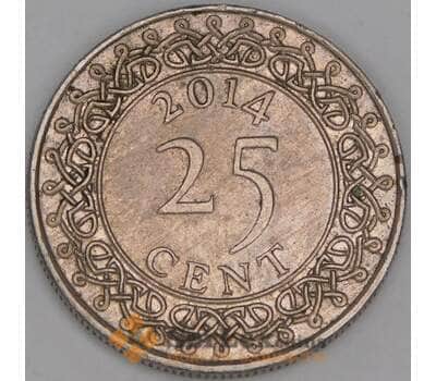 Суринам 25 центов 2014 КМ14а XF арт. 52885