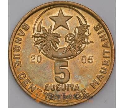 Мавритания монета 5 угий 2005 КМ3а aUNC арт. 44774