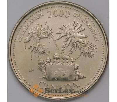 Монета Канада 25 центов 2000 КМ383 XF Торжества арт. 31060