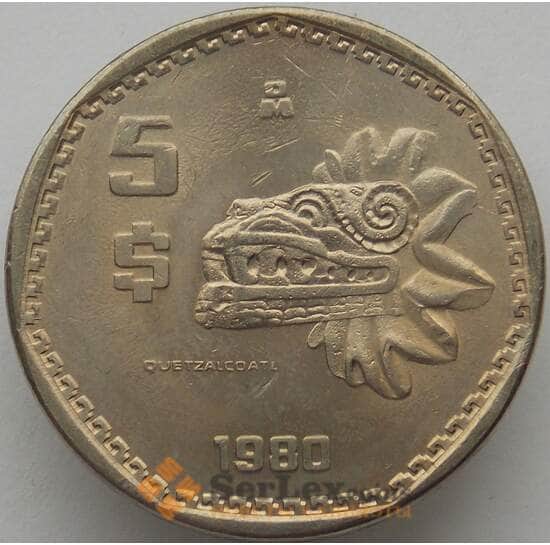 Мексика 5 песо 1980 КМ485 UNC (J05.19) арт. 17365
