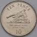 Монета Гибралтар 10 пенсов 2010 КМ1082 UNC Великая осада Гибралтара арт. 37243