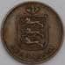 Монета Гернси 1 дубль 1830 КМ1 XF арт. 40528