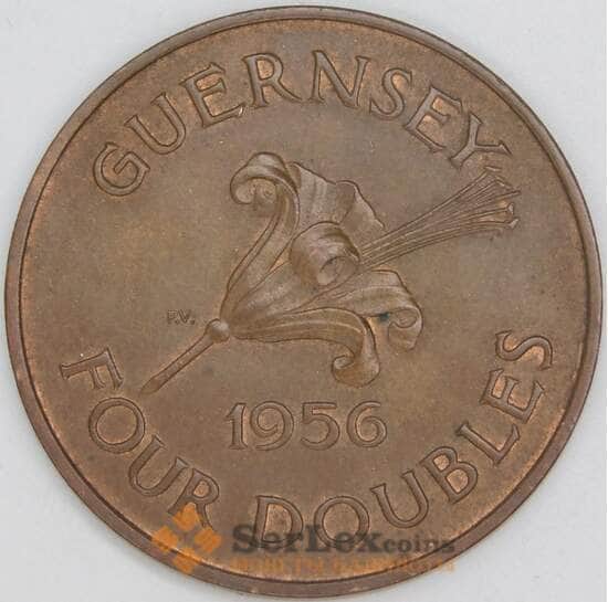 Гернси 4 дубля 1956 КМ15 AU арт. 54870 Гернси 4 дубля 1956 КМ15 AU арт. 54870