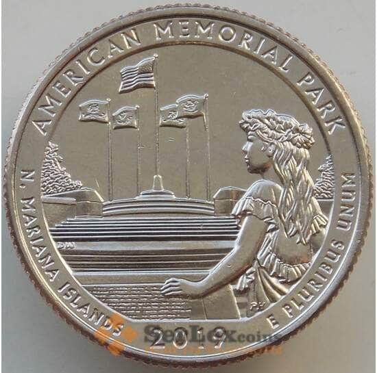 США 25 центов 2019 UNC 47 парк D UNC  арт. 14321