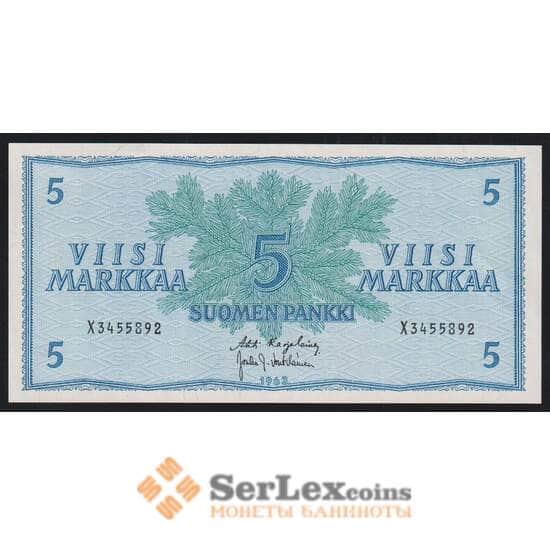Финляндия 5 марок 1963 Р99а(30) UNC без литеры арт. 52073