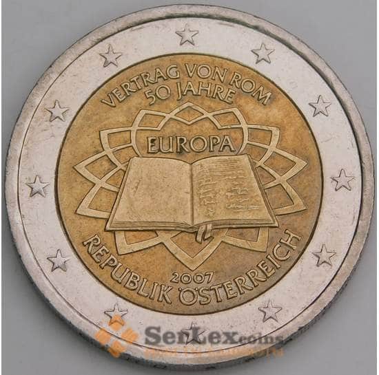 Австрия монета 2 евро 2007 КМ3150 AU Римский договор арт. 42279