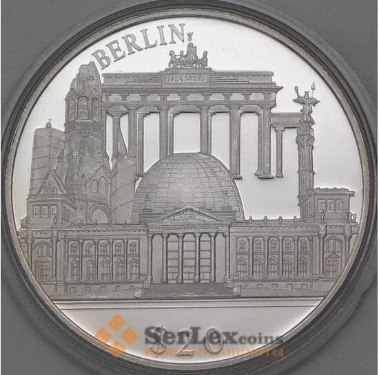 Либерия 20 долларов 2000 КМ637 Proof Берлин арт. 29654