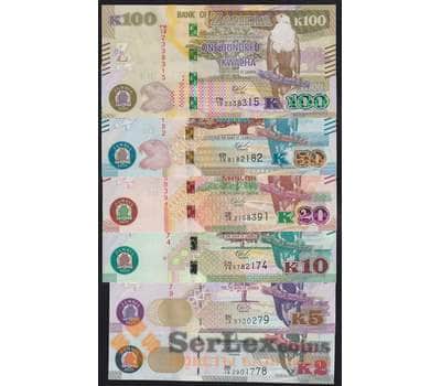 Замбия набор банкнот 2 5 10 20 50 100 квача 2018 (6 шт.) Р56-61 UNC  арт. 42508