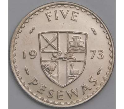 Гана монета 5 песева 1973 КМ15 UNC арт. 43489