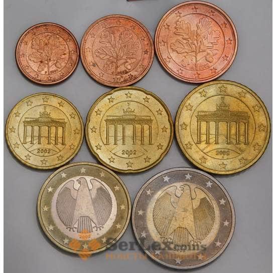 Германия набор Евро монет 1 цент - 2 евро 2002-2004 ( 8 шт.) XF-AU арт. 45969