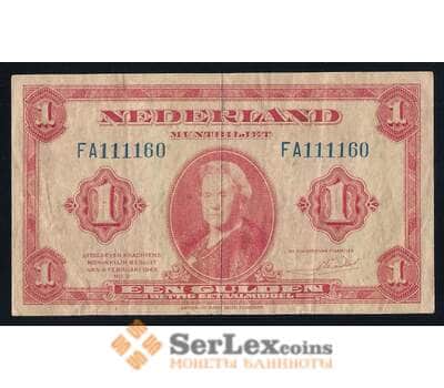 Банкнота Нидерланды 1 гульден 1943 Р64 VF+  арт. 40373