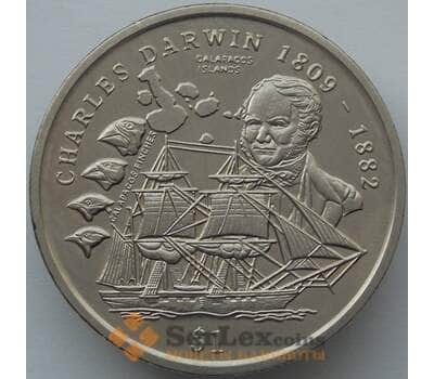 Монета Сьерра-Леоне 1 доллар 1999 КМ115 UNC Дарвин арт. 17598