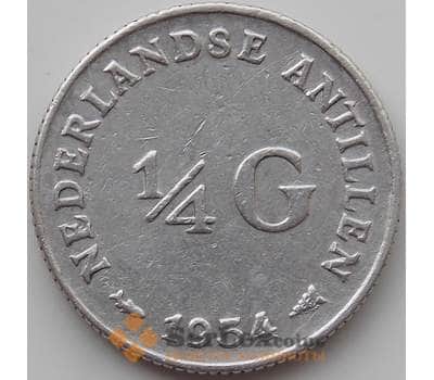 Монета Нидерландские Антиллы 1/4 гульдена 1954 КМ4 XF арт. 12193