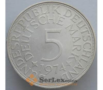 Монета Германия 5 марок 1974 F КМ112 BU Серебро (J05.19) арт. 14971