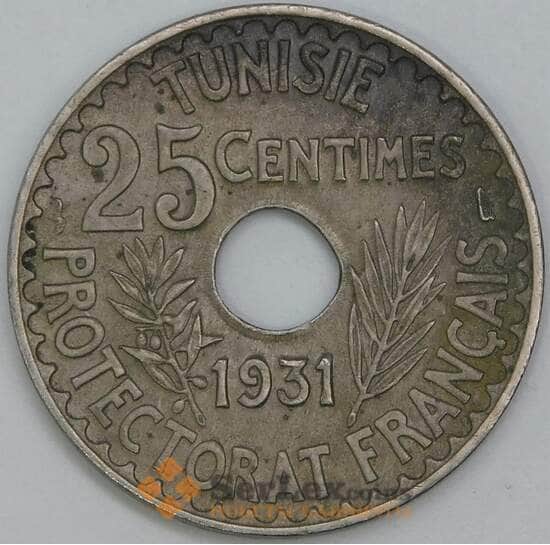 Тунис 25 сантимов 1931 КМ260 XF арт. 55234 Тунис 25 сантимов 1931 КМ260 XF арт. 55234