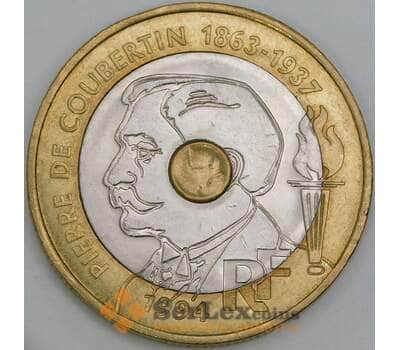 Франция 20 франков 1994 КМ1036 aUNC Пьер де Кубертен  арт. 56217