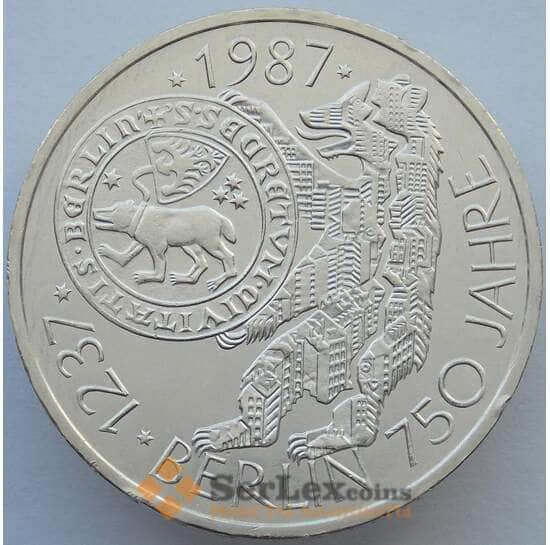 Германия 10 марок 1987 КМ166 UNC Берлин Серебро  (J05.19) арт. 16272