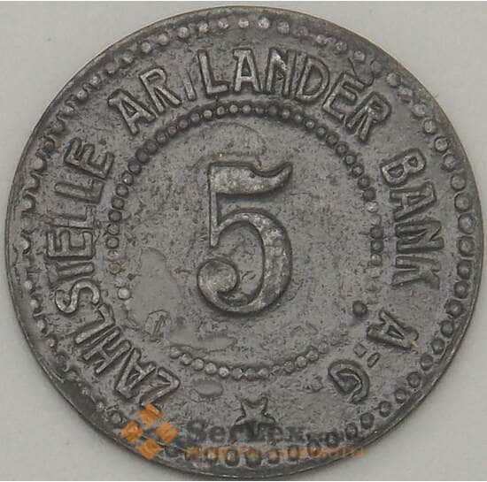 Германия Нотгельд 5 пфеннигов 1917 XF Квакенбрюк (j05.19) арт. 19936