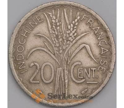 Французский Индокитай монета 20 сантимов 1939 КМ23 VF арт. 43307