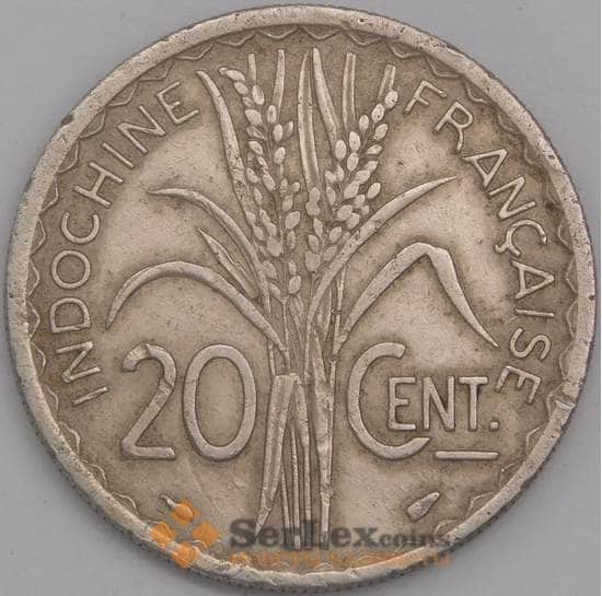 Французский Индокитай монета 20 сантимов 1939 КМ23 VF арт. 43307