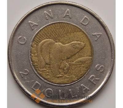 Монета Канада 2 доллара 2006 КМ631 VF 10 лет с начала чекана монет 2 доллара арт. 7743