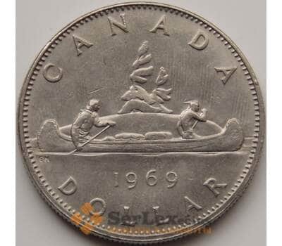 Монета Канада 1 доллар 1969 КМ76.1 XF Каноэ арт. 7745