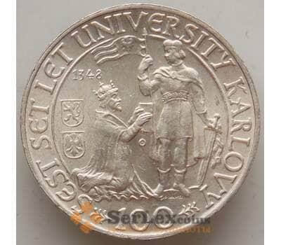 Монета Чехословакия 100 крон 1948 КМ26 UNC 600 лет Карлов университет арт. 13096