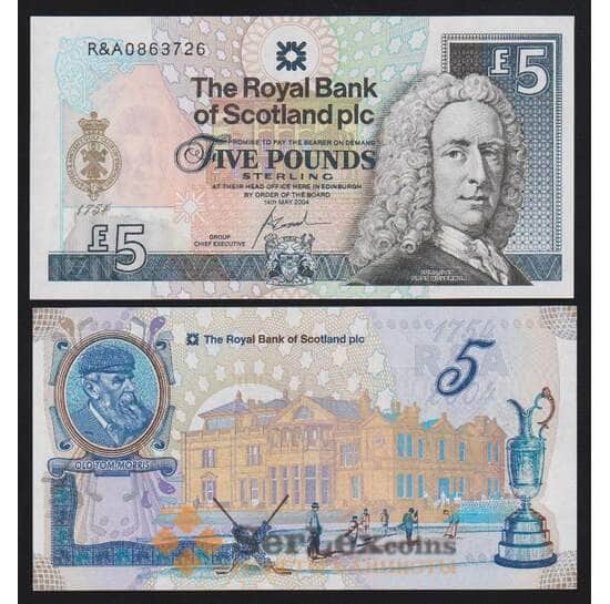 Шотландия 5 фунтов 2004 Р363 UNC 250 лет Королевскому гольф-клубу арт. 53799