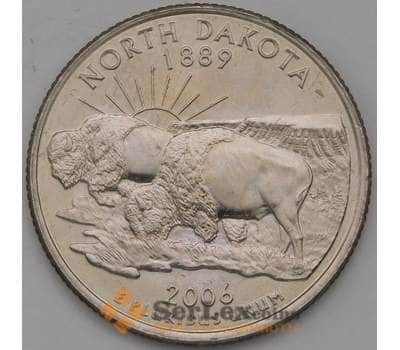 США 25 центов 2006 D КМ385 UNC Северная Дакота арт. 38334