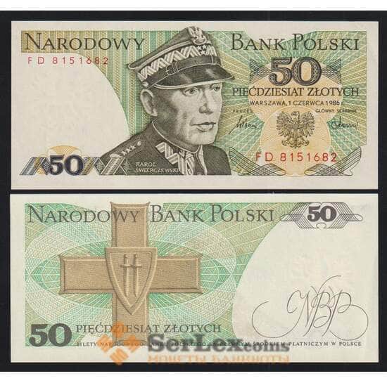 Польша 50 злотых 1986 Р142с UNC  арт. 51993