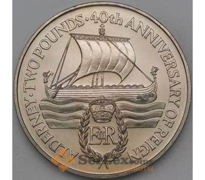 Монета Олдерни 2 фунта 1992 КМ3 BU Корабль  арт. 26718
